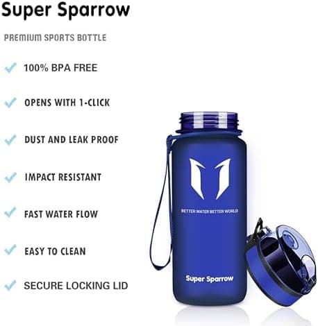 Super Sparrow BPA-frei Wasserflasche - 500ml - Ideale für Sport und Outdoor - Nachhaltig ClimatePartner certified