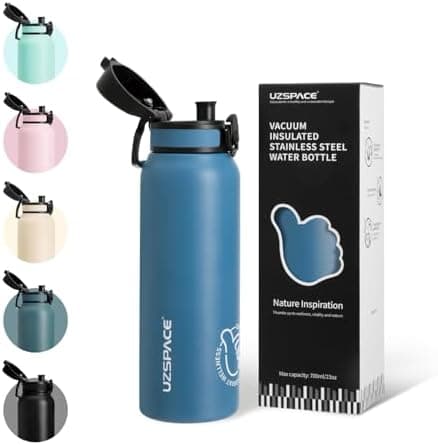 Thermosflasche UZSPACE Waldgrün Kinder 700ml Isolierte Edelstahl Trinkflasche 100% Auslaufsicher Outdoor Fitness Schule