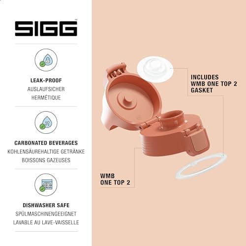 Sigg WMB ONE Top 2 Verschluss, einhändig bedienbar, auslaufsicher, Silikondichtung, One Size, Trinkflaschen Ersatzteil