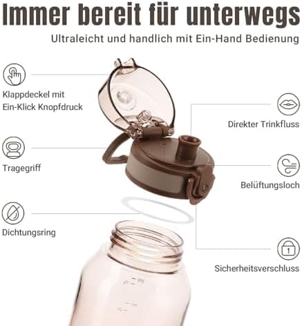 UZSPACE Kinder Trinkflasche 600ml - Sportlich, Auslaufsicher & Spülmaschinenfest zur Schule und Outdoor aktivarten für M