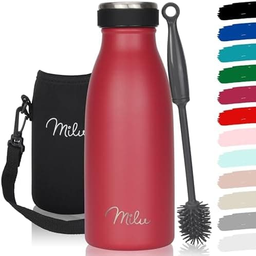 Milu Edelstahl Trinkflasche für Erwachsene – 750ml Isolierflasche zum Tragen – auslaufsicher, Kohlensäuregerecht inkl. R