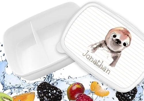Timalo® Brotdose Kinder mit Namen | Personalisierte Bento Lunchbox für Jungen & Mädchen | Kindergarten & Schule Motiv Ti
