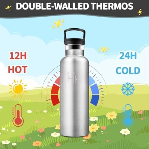 HoneyHolly Edelstahl Trinkflasche 500ML Kinder BPA-Frei Isoliert Thermoflasche
