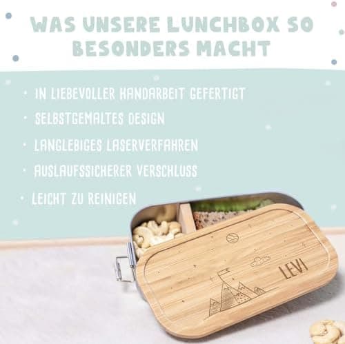Personalisierte Brotdose helloMini für Kinder - Geschenk zur Einschulung - Junge & Mädchen, Brotdose zum Schulanfang (Fu