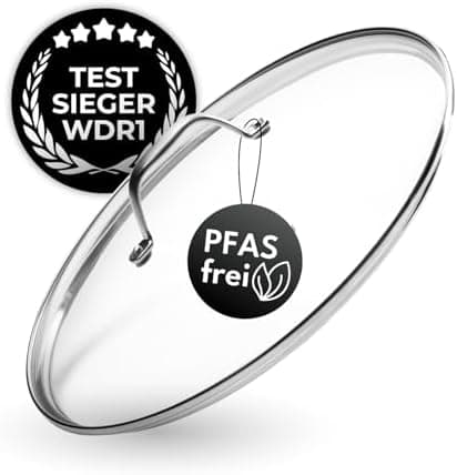 Hartglas-Topfdeckel 32cm | Passend Für Pfannen & Töpfe | Hitzebeständig Bis 250°C | Dampfventil Inklusive | Spülmaschine