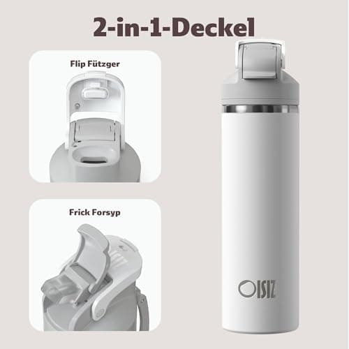 OISIZ Isolierte Edelstahl Trinkflasche 720ml für Outdoor Aktivitäten und Sport 100% auslaufsicher mit Vakuum-Technologie