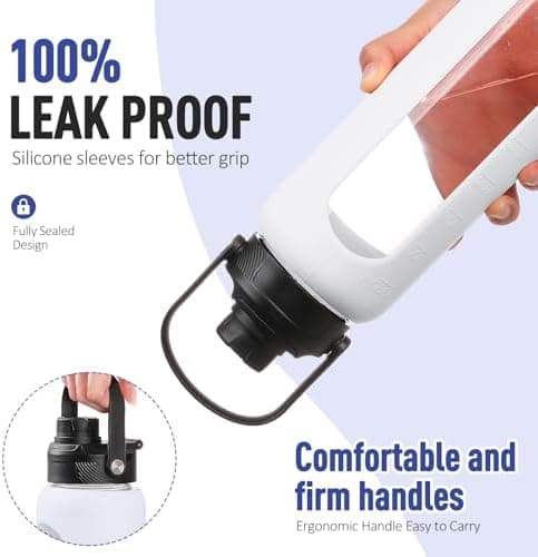 BLUEGO Glaswasserflasche 900ml BPA-frei für Outdoor Aktivitäten
| CADRES Glasbecher mit Zeitmarkierung und Silikonschut