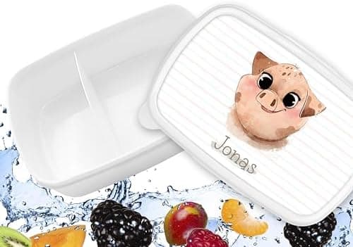 Timalo® Brotdose Kinder mit Namen | Personalisierte Bento Lunchbox für Jungen & Mädchen | Kindergarten & Schule Motiv Ti