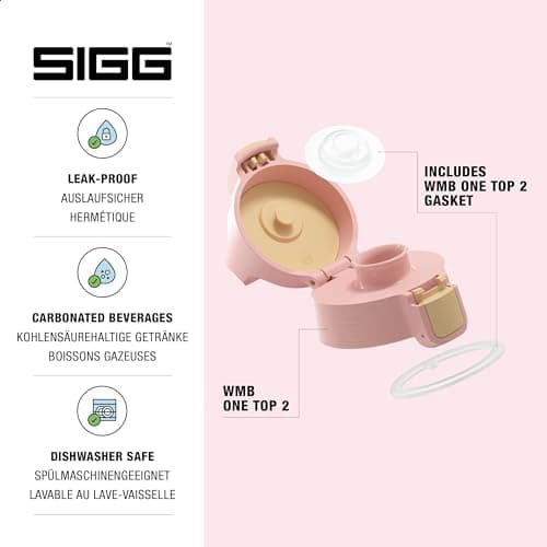 Sigg WMB ONE Top 2 Verschluss, einhändig bedienbar, auslaufsicher, Silikondichtung, One Size, Trinkflaschen Ersatzteil