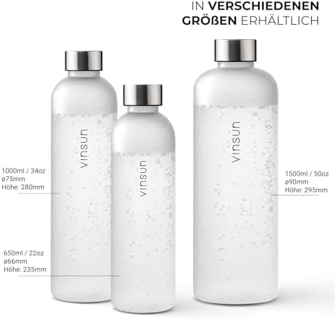VINSUN Trinkflasche 1000ml - auslaufsicher, BPA frei, Tritan - Leichte Wasserflasche für Sport und Outdoor activities -