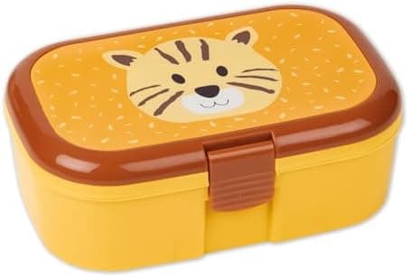 Lutz Mauder Brotdose Kinder Tiger Lunchbox | Kinder Snackbox & Vesperbox für Kindergarten, Schule & KITA | Mit Fächern |