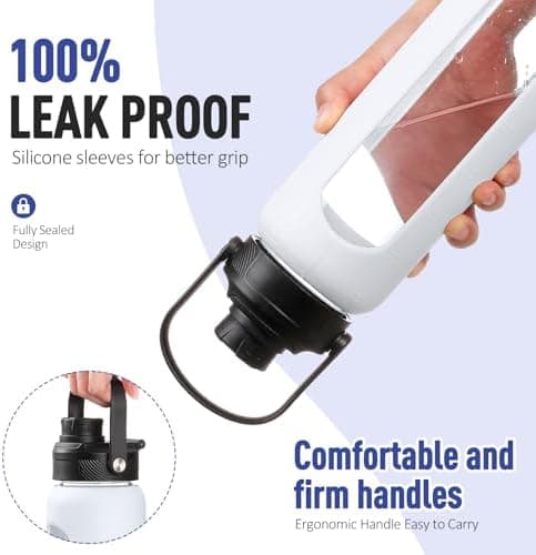 BLUEGO Glaswasserflasche 900ml BPA-frei für Outdoor Aktivitäten
| CADRES Glasbecher mit Zeitmarkierung und Silikonschut