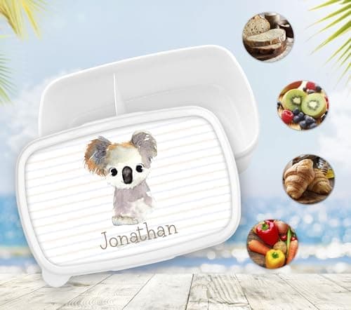 Timalo® Brotdose Kinder mit Namen | Personalisierte Bento Lunchbox für Jungen & Mädchen | Kindergarten & Schule Motiv Ti