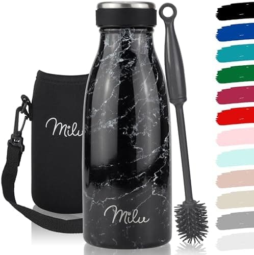 Milu Edelstahl Trinkflasche für Erwachsene – 750ml Isolierflasche zum Tragen – auslaufsicher, Kohlensäuregerecht inkl. R