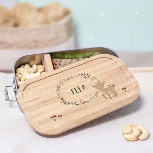 Personalisierte Brotdose helloMini für Kinder - Geschenk zur Einschulung - Junge & Mädchen, Brotdose zum Schulanfang (Fu