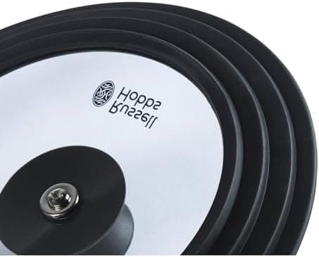 Russell Hobbs Universaldeckel aus gehärtetem Glas für 16-20cm Töpfe + Dampfaustritt + Silikonrand + Durchsichtig