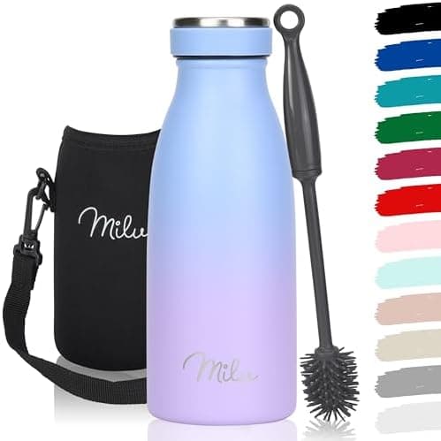 Milu Edelstahl Trinkflasche für Erwachsene – 750ml Isolierflasche zum Tragen – auslaufsicher, Kohlensäuregerecht inkl. R