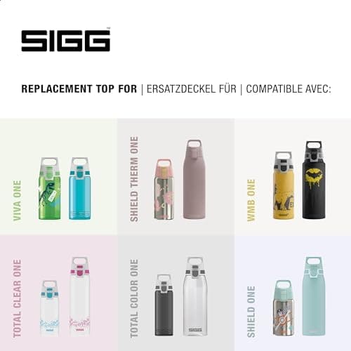 Sigg WMB ONE Top Verschluss - Einhändig bedienbar & auslaufsicher, für Trinkflaschen, Silikondichtung, One Size