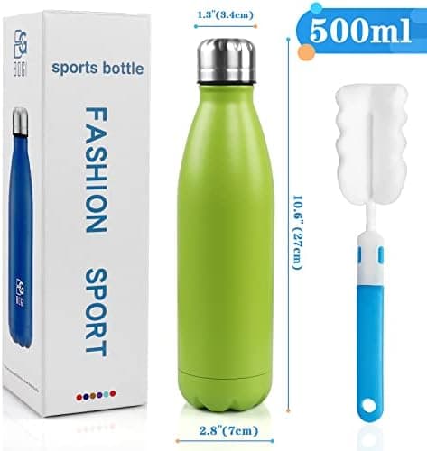 BOGI Doppelwandige Thermosflasche Edelstahl Trinkflasche Kinder Trinkflasche Schule Himmelblau Pink