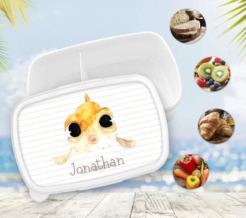 Timalo® Brotdose Kinder mit Namen | Personalisierte Bento Lunchbox für Jungen & Mädchen | Kindergarten & Schule Motiv Ti