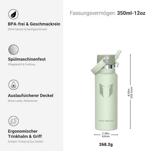 Super Sparrow Thermobecher für Sport und Outdoor - 500ml, 750ml - BPA-Frei, ClimatePartner certified - FlipFlow Trinkfla