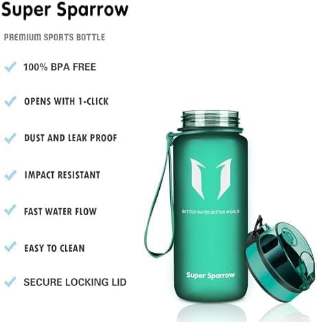 Super Sparrow BPA-frei Wasserflasche - 500ml - Ideale für Sport und Outdoor - Nachhaltig ClimatePartner certified