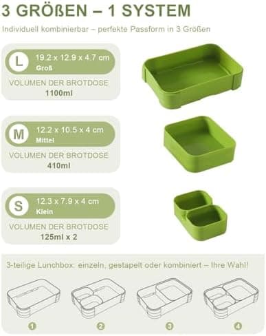 Kinder Brotdose 1100ml Auslaufsichere Bento Box Schule