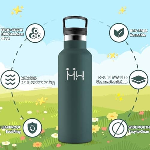 HoneyHolly Edelstahl Trinkflasche 500ML Kinder BPA-Frei Isoliert Thermoflasche