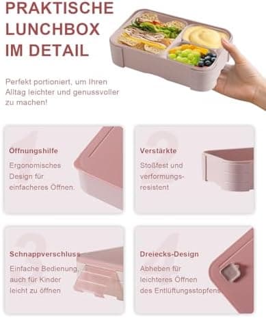 Kinder Brotdose 1100ml Auslaufsichere Bento Box Schule