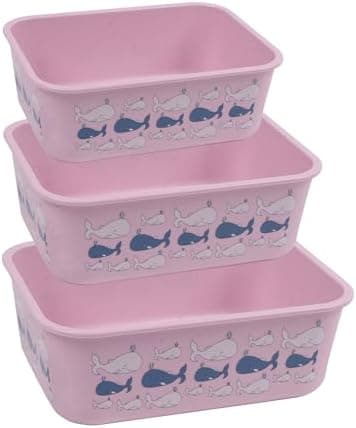 AWAVE Aufbewahrungsdosen-Set für klimaneutrale Nachhaltigkeit, 3-teiliges Set, rosé, 400 ml, 730 ml, 1.300 ml, aus recyc