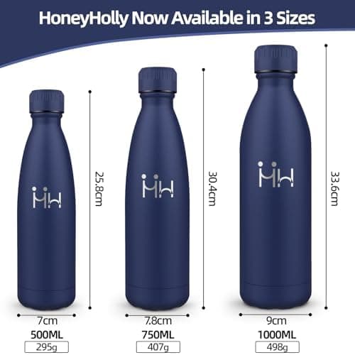 HoneyHolly Kinder Trinkflasche Doppelwandig, 500ML BPA-frei, Thermosflasche für Fitness und Gym