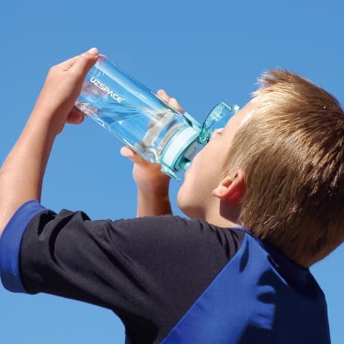 UZSPACE Kinder Trinkflasche 600ml - Sportlich, Auslaufsicher & Spülmaschinenfest zur Schule und Outdoor aktivarten für M