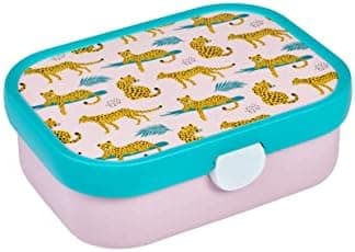 Mepal Brotdose Kinder Campus BPA-frei Animal Friends | Spezialfächerr box mit Gabel & Clip-Verschluss | 750 ml für Kinde