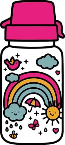 Trinkflasche Kinder auslaufsicher Regenbogen 400 ml Kohlensäure geeignet BPA-frei Tritan spülmaschinenfest Easy-Clean Ma