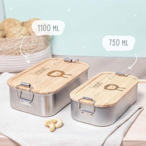Personalisierte Brotdose helloMini für Kinder - Geschenk zur Einschulung - Junge & Mädchen, Brotdose zum Schulanfang (Fu
