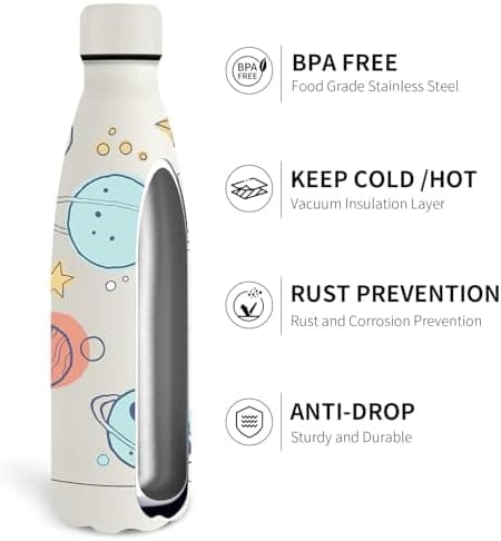 Grsta Trinkflasche 500ml, BPA-freie Edelstahlflasche für Kinder, ideale Wasserspeicherung bei Kalt&warm