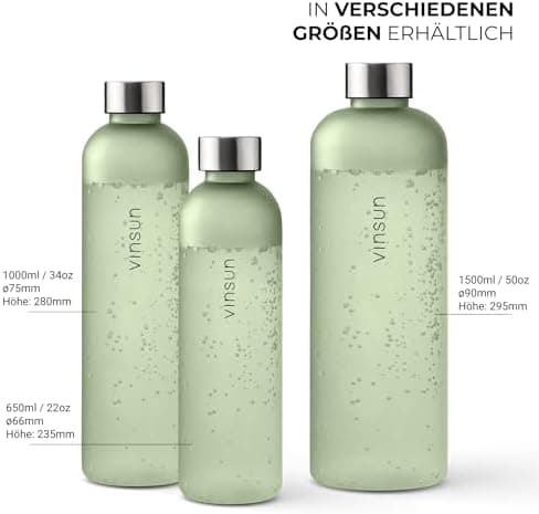 VINSUN Trinkflasche 1000ml - auslaufsicher, BPA frei, Tritan - Leichte Wasserflasche für Sport und Outdoor activities -