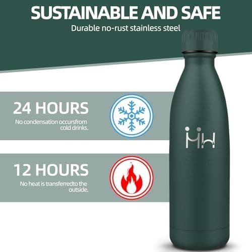 HoneyHolly Kinder Trinkflasche Doppelwandig, 500ML BPA-frei, Thermosflasche für Fitness und Gym