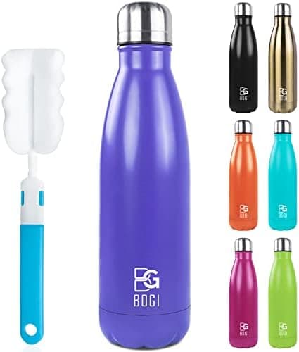 BOGI Doppelwandige Thermosflasche Edelstahl Trinkflasche Kinder Trinkflasche Schule Himmelblau Pink