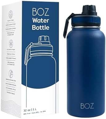 BOZ Ersatzdeckel für Trinkflasche - Strohhalm & Schraubverschluss - schwarz