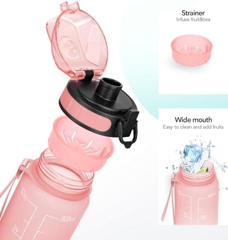 HydroPal Trinkflasche 1L für Sport und Fitness - BPA-Frei, Strohhal, Outdoor und Büroideal - Leicht, Stoßfest, Wiederver