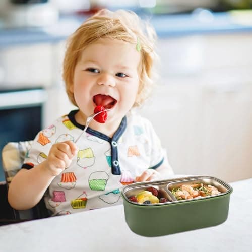 Edelstahl Brotdose Kinder mit 2 Fächern Panda Motiv für Schule und Kindergarten
Edelstahl Brotdose Kinder mit Trennwand
