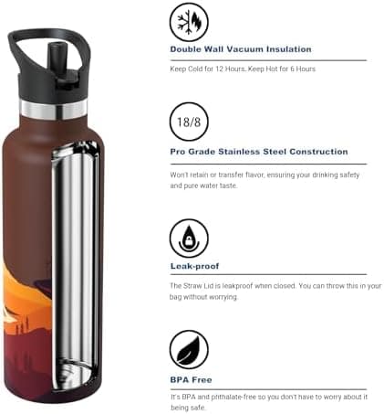 Super Sparrow Thermobecher für Sport und Outdoor - 500ml, 750ml - BPA-Frei, ClimatePartner certified - FlipFlow Trinkfla