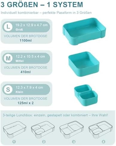 Kinder Brotdose 1100ml Auslaufsichere Bento Box Schule