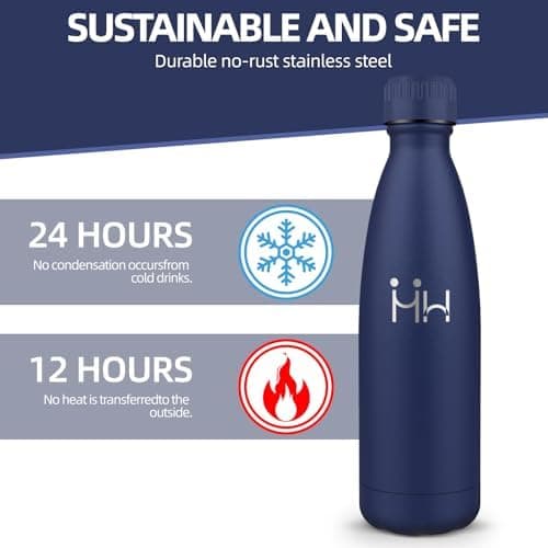 HoneyHolly Kinder Trinkflasche Doppelwandig, 500ML BPA-frei, Thermosflasche für Fitness und Gym