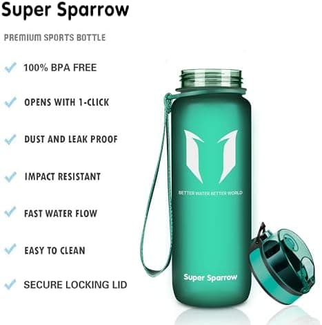 Super Sparrow BPA-frei Wasserflasche - 500ml - Ideale für Sport und Outdoor - Nachhaltig ClimatePartner certified