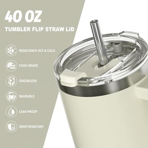 WATERSY To Go Cup Deckel 40oz Leck- und Proof-Resistant Isoliert Dicht für 8 cm Innendurchmesser