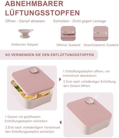 Kinder Brotdose 1100ml Auslaufsichere Bento Box Schule