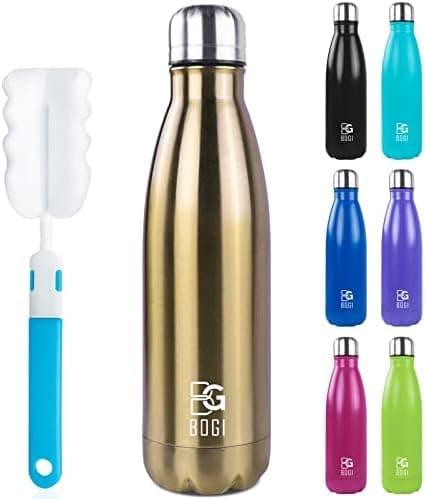 BOGI Doppelwandige Thermosflasche Edelstahl Trinkflasche Kinder Trinkflasche Schule Himmelblau Pink