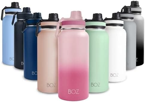 BOZ Ersatzdeckel für Trinkflasche - Strohhalm & Schraubverschluss - schwarz